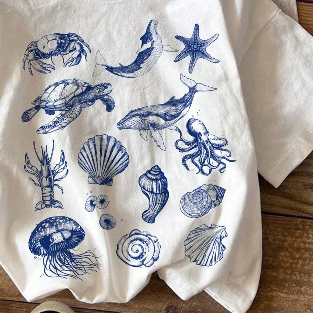 Ocean Cutie Tee 🌊-Camiseta Y2K Sirena Pop