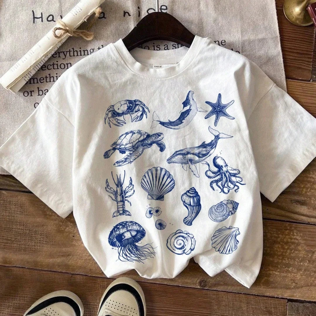 Ocean Cutie Tee 🌊-Camiseta Y2K Sirena Pop