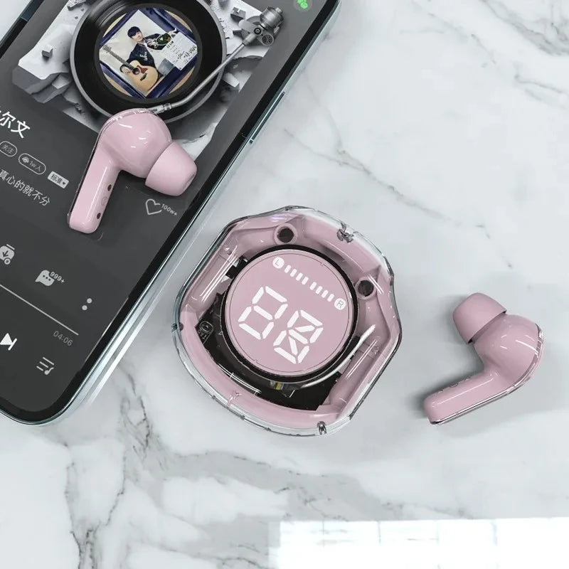 - Bluetooth 5.3: conexión rápida y estable
- Pantalla LED inteligente para nivel de batería
- Diseño transparente único y moderno
- Compatibles con Xiaomi, Huawei, iPhone y más
- Control táctil, cancelación de ruido,