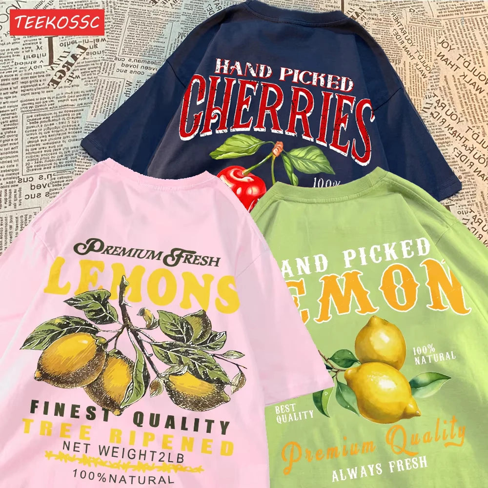 Camiseta Fruit Pop 🍒🍋 – Edición Cereza & Limón